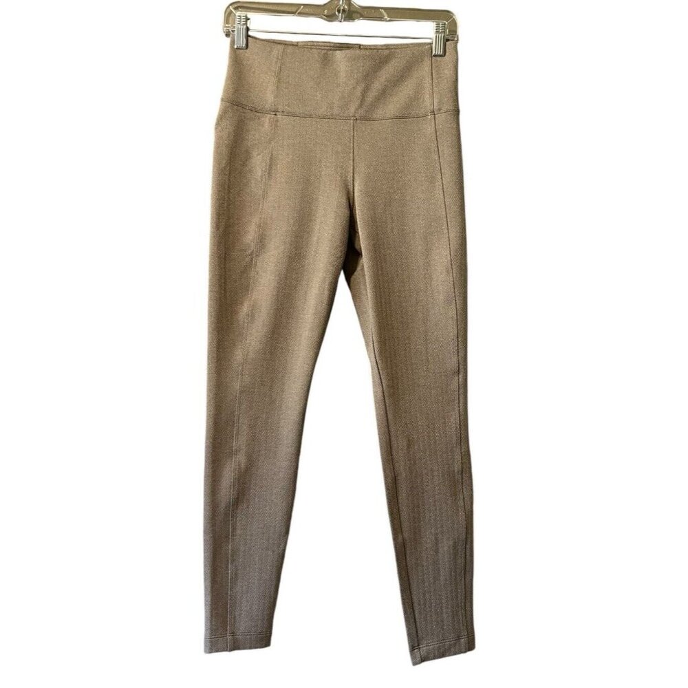 Athleta Delancey Herringbone‎ Tight Light Oatmeal Asphalt White S 487663-07